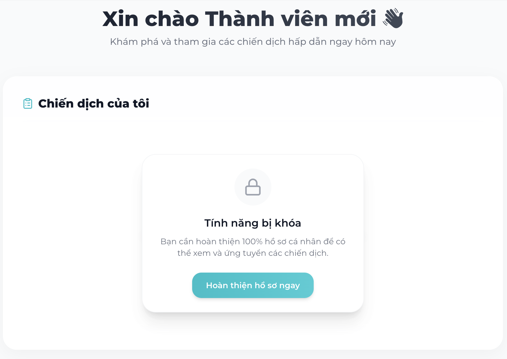 Bước 2. Hoàn thiện Hồ sơ cá nhân